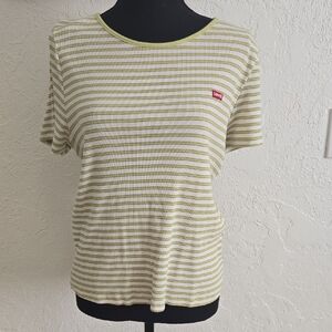 Levi's Women's Olive Striped Tee